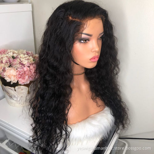Cheap Yeswigs Water Wave Raw Brazilian Virgin Human Hair Lace Frontlal Wig Vendor Hd Full Transparent Lace Front Wig Human Hair